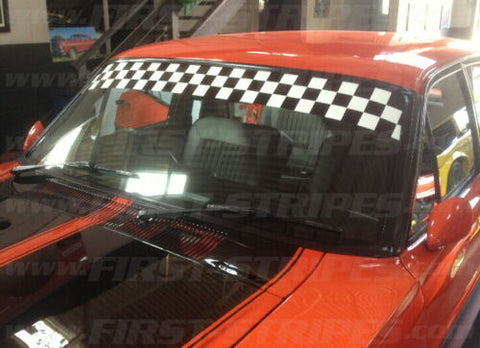 Old School Race / Muscle Car "Checkered Windscreen Banner Sticker" Bathurst 1000